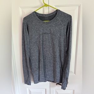 Euc Lululemon Swiftly Tech Long Sleeve Size 10 Navy White